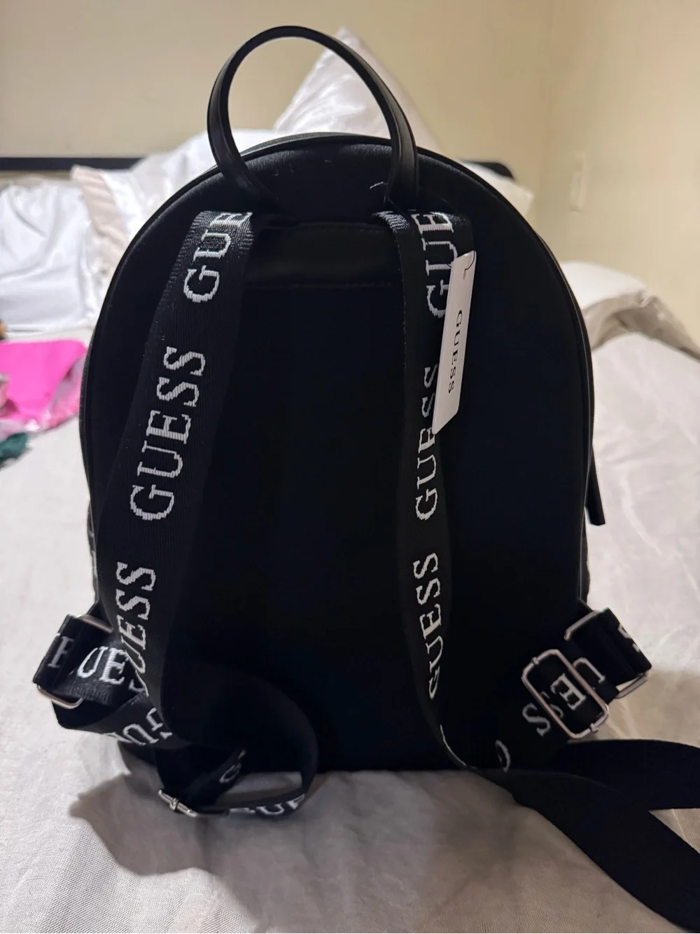 GUESS Black Logo Backpack with Matching Cosmetic Pouch NWT